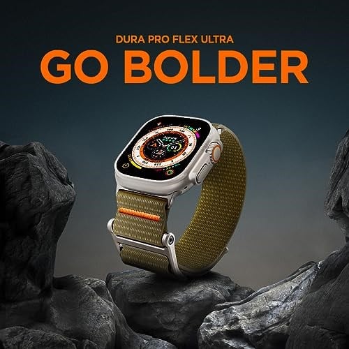 Spigen DuraPro Flex Ultra Apple Watch Ultra2/Apple Watch Ultra 49 mm, Seri 9/8/SE2/7/6/SE/5/4/3/2/1 45 mm/44 mm/42 mm Ayarlanabilir Solo Döngü Bant Kayışı