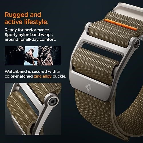 Spigen DuraPro Flex Ultra Apple Watch Ultra2/Apple Watch Ultra 49 mm, Seri 9/8/SE2/7/6/SE/5/4/3/2/1 45 mm/44 mm/42 mm Ayarlanabilir Solo Döngü Bant Kayışı