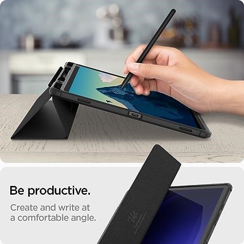 Spigen Galaxy Tab S10 Plus / S9 Plus ile Uyumlu Kılıf Ultra Hybrid Pro Manyetik Stand özellikli Sararmaya Dayanıklı Siyah Şeffaf Kapak - ACS07076 (Spigen TR Garantili)