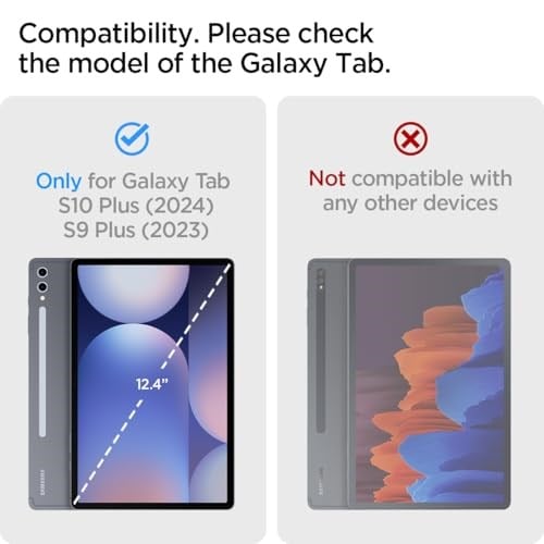 Spigen Galaxy Tab S10 Plus / S9 Plus ile Uyumlu Kılıf Ultra Hybrid Pro Manyetik Stand özellikli Sararmaya Dayanıklı Siyah Şeffaf Kapak - ACS07076 (Spigen TR Garantili)