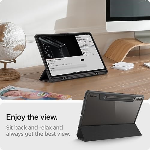 Spigen Galaxy Tab S10 Plus / S9 Plus ile Uyumlu Kılıf Ultra Hybrid Pro Manyetik Stand özellikli Sararmaya Dayanıklı Siyah Şeffaf Kapak - ACS07076 (Spigen TR Garantili)
