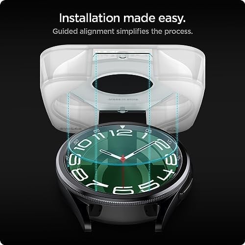 Spigen Galaxy Watch 6 (47mm) Cam Ekran Koruyucu Kolay Kurulum Glas.tR EZ Fit Slim HD (2 Adet) - AGL07066