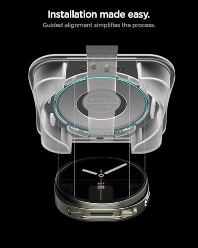 Spigen Galaxy Watch8 (40mm) ile Uyumlu Kolay Kurulum Cam Ekran Koruyucu GLAS.tR EZ Fit HD (2 Adet) Şeffaf - AGL09874 (Spigen TR Garantili)