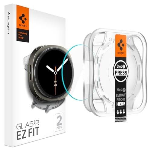 Spigen Galaxy Watch8 (40mm) ile Uyumlu Kolay Kurulum Cam Ekran Koruyucu GLAS.tR EZ Fit HD (2 Adet) Şeffaf - AGL09874 (Spigen TR Garantili)