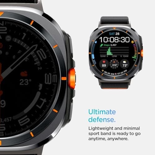 Spigen Lite Fit Samsung Galaxy Watch Ultra Band 47 mm Naylon Solo Loop Band (2024) için Tasarlanmıştır - Siyah