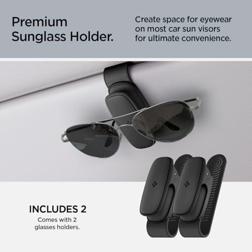 Spigen Premium Manyetik Gözlük Tutucu Tüm Araçlar ile Uyumlu Silikon Siyah (2 Adet) - ACP08824 (Spigen TR Garantili)