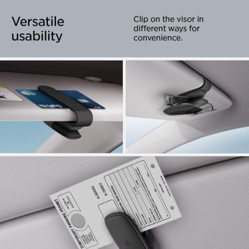 Spigen Premium Manyetik Gözlük Tutucu Tüm Araçlar ile Uyumlu Silikon Siyah (2 Adet) - ACP08824 (Spigen TR Garantili)