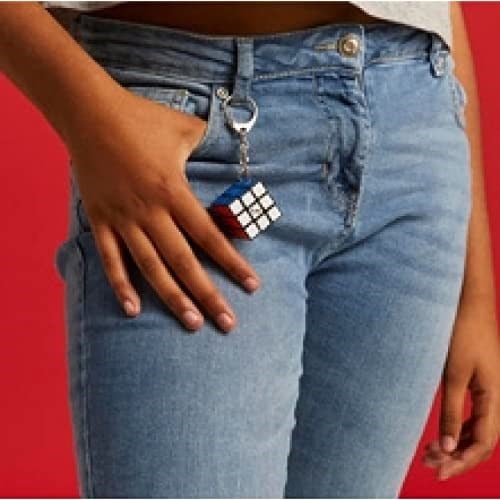 Spin Master,Rubiks, Orijinal 3x3 Küp, Minyatür, 8+ Yaş Çocuklara Yönelik Çalışan 3x3 Küplü Anahtarlık Aksesuarı, Profesyonel Renk Kombinasyonlu Zeka Oyunu