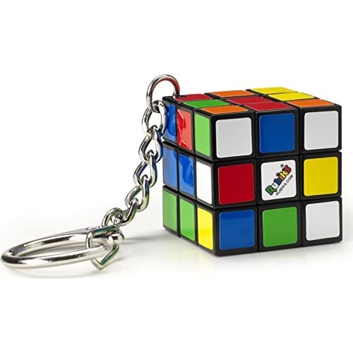 Spin Master,Rubiks, Orijinal 3x3 Küp, Minyatür, 8+ Yaş Çocuklara Yönelik Çalışan 3x3 Küplü Anahtarlık Aksesuarı, Profesyonel Renk Kombinasyonlu Zeka Oyunu