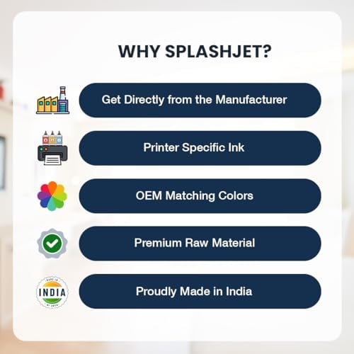 Splashjet Epson L3110, L3150, L3250, L3252, L3115, L3116, L3101, L3210, L3215, L3216, L3151, L3152, L3156, L5190 Prins için 003 Uyumlu Yedek Mürekkep ters (çok renkli, 70 gm) - 501737