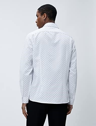 Spor Gömlek Geometrik Detaylı Klasik Yaka Slim Fit Non Iron
