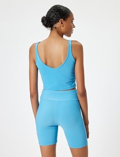 Sporcu Sütyeni V Yaka Kaplı Slim Fit