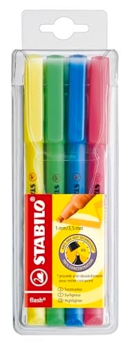 STABILO flash - Fosforlu Kalem - 4lü Paket - Çeşitli Renkler - Seçenekler: 1 stück (1er Pack), 4’lü paket