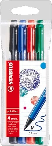 STABILO pointMax - Keçe Uçlu Kalem - 4lü Paket - Çeşitli Renkler
