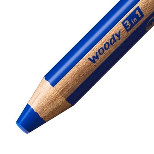 STABILO woody 3ü 1 arada - Çok Özellikli Kalem - 18li Paket - Çeşitli Renkler + Kalemtıraş ve Boyama Fırçası