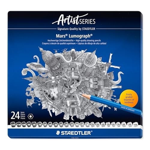 Staedtler 100 G24 Mars Lumograph Kurşunkalem 24lü Metal Kutuda