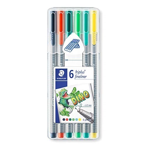 Staedtler 334 SB6CS10 Triplus Fineliner Dino 0.3 mm 6lı Set Karışık Renk - Seçenekler: 323 SB6CS1, 323 SB6CS2, 334 SB6CS4, 334 SB6CS6...