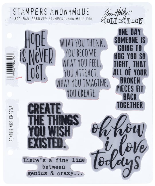 Stampers Anonim CMS252 Ponderings Tim Holtz Yapışkanlı Mühür, 17,8 x 21,6 cm, Şeffaf
