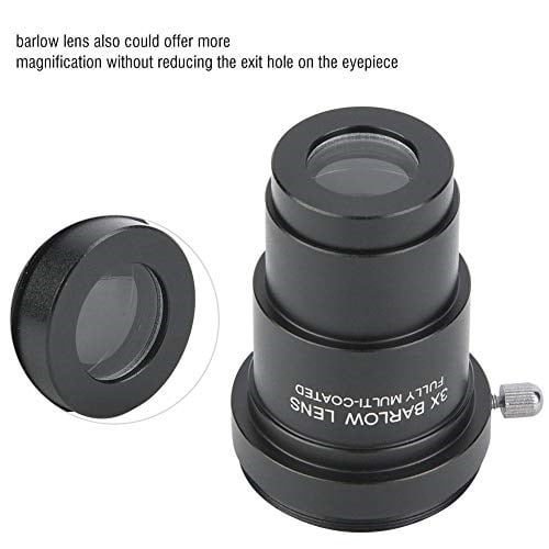 Standart Teleskop Mercek Astronomisi için M42x0,75 mm Diş ile 3,18 cm 3X Barlow Lens Tamamen Siyah Çok Kaplamalı