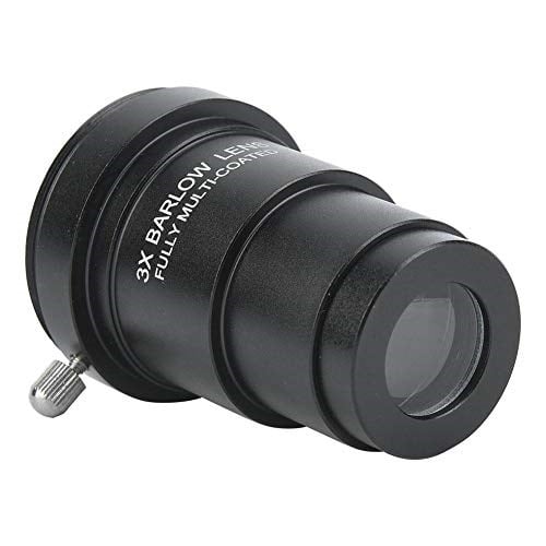 Standart Teleskop Mercek Astronomisi için M42x0,75 mm Diş ile 3,18 cm 3X Barlow Lens Tamamen Siyah Çok Kaplamalı