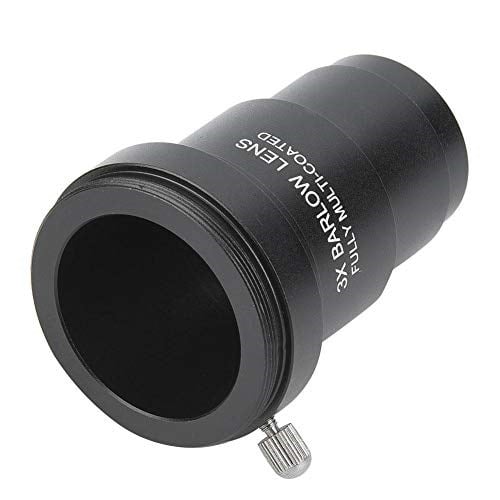 Standart Teleskop Mercek Astronomisi için M42x0,75 mm Diş ile 3,18 cm 3X Barlow Lens Tamamen Siyah Çok Kaplamalı