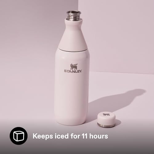 STANLEY All Day Slim Soğuk Su Termosu 0.60 Litre - Pembe Kuvars (Rose Quartz) | Paslanmaz Çelik | 6 saat soğutur. - 11 saat. Buz soğutmalı, sızdırmaz, BPA içermez, bulaşık makinesinde yıkanabilir