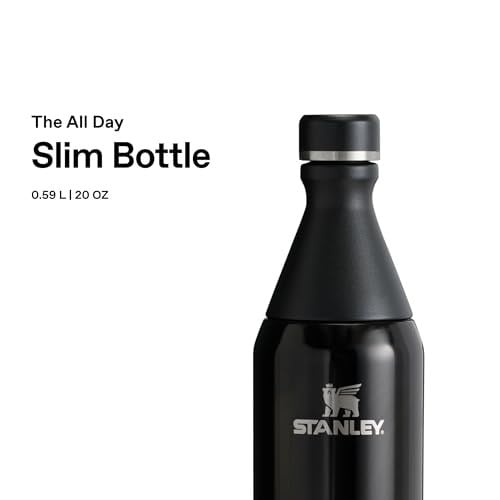 STANLEY All Day Slim Soğuk Su Termosu 0.60 Litre - Siyah | Paslanmaz Çelik | 6 Saat Soğuk - 11 Saat Buzlu - Sızdırmaz - BPA İçermez - Bulaşık Makinesinde Yıkanabilir