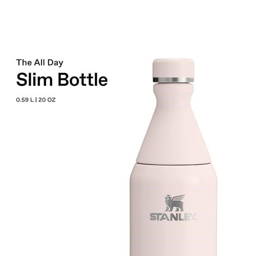 STANLEY All Day Slim Soğuk Su Termosu 0.60 Litre - Pembe Kuvars (Rose Quartz) | Paslanmaz Çelik | 6 saat soğutur. - 11 saat. Buz soğutmalı, sızdırmaz, BPA içermez, bulaşık makinesinde yıkanabilir
