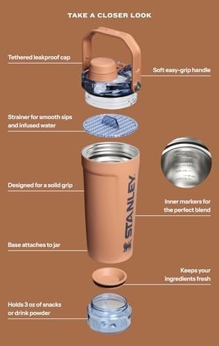 Stanley Çalkalayıcı Şişesini Etkinleştirin 20oz | Sızdırmaz Yalıtımlı Paslanmaz Çelik Çalkalayıcı Kupası | Hızlı Akış Kapağında Temel Depolama ve Bükme | Protein Sallamaları ve Egzersiz Öncesi Toz |