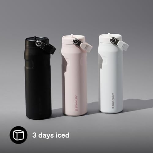 STANLEY IceFlow™ Aerolight™ Flip Straw 2.0 Pipetli Termos Su Şişesi 0.7 Litre - Beyaz (Frost) | Paslanmaz Çelik