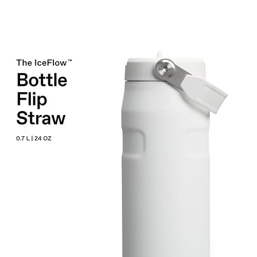 STANLEY IceFlow™ Aerolight™ Flip Straw 2.0 Pipetli Termos Su Şişesi 0.7 Litre - Beyaz (Frost) | Paslanmaz Çelik