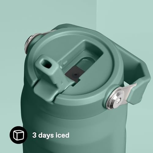STANLEY IceFlow™ Aerolight™ Flip Straw 2.0 Pipetli Termos Su Şişesi 0.7 Litre - Yeşil (Shale) | Paslanmaz Çelik