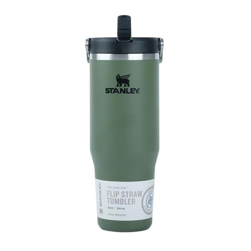 Stanley IceFlow Flip Straw Tumbler Pipetli Termos Bardak, 0.89 Litre, Haki (Dried Pine) - Seçenekler: 0.89 L, 0.9 Liters