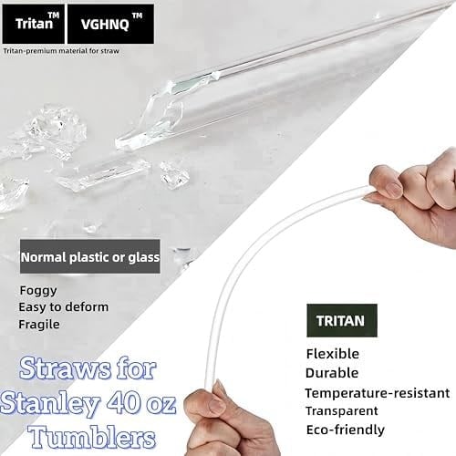 Stanley Kupası 40 oz için Pipetler, Stanley 40 oz Bardak için Yedek Pipet, Yeniden Kullanılabilir Pipet Aksesuarları, Bulaşık Makinesinde Yıkanabilir, Temizleme Fırçasıyla Temizle ve BPA İçermez, 6lı