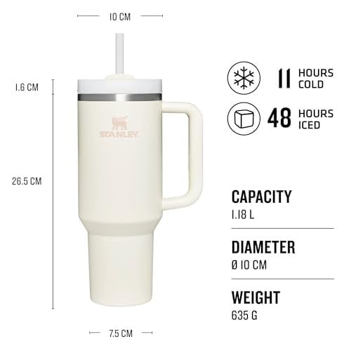 Stanley Quencher Pipetli Termos Bardak, 1.18 Litre, Krem