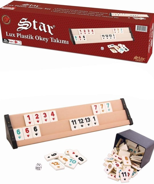Star Oyun Aletleri Lüks Plastik Okey Takımı Koyu Bej