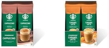 Starbucks Cappuccino Premium Kahve Karışımı (10 x 18gr) ve Starbucks Caramel Latte Premium Kahve Karışımı, 10x23 g