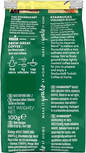 Starbucks Veranda Blend Türk Kahvesi 30x100 g