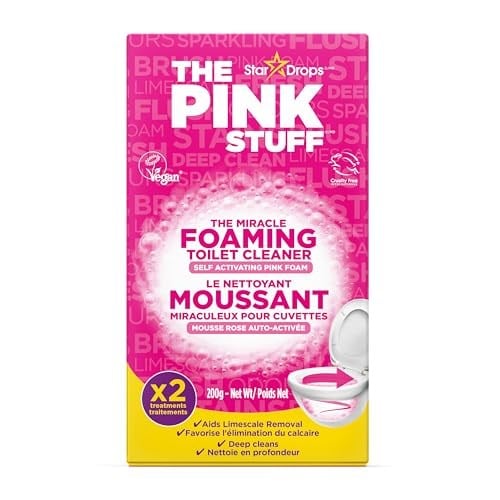 Stardrops - The Pink Stuff - Miracle Power Köpük Tuvalet Temizleyici - 2 Bakım - Kendinden Aktifleştiren Pembe Köpük
