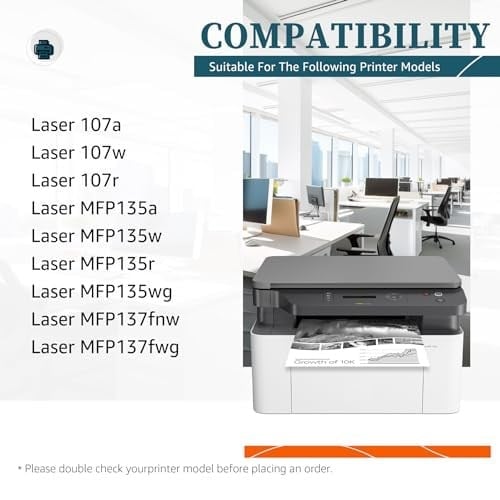 STAROVER 106A HP 106A W1106A Toner Kartuşu HP Lazer 107w 107a 107r HP Lazer MFP 135wg 135a 135r 135w 137fnw için Uyumlu (1 Siyah, Çipli)