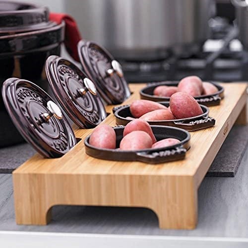 Staub Ahşap 3lü Mini Tencere Standı