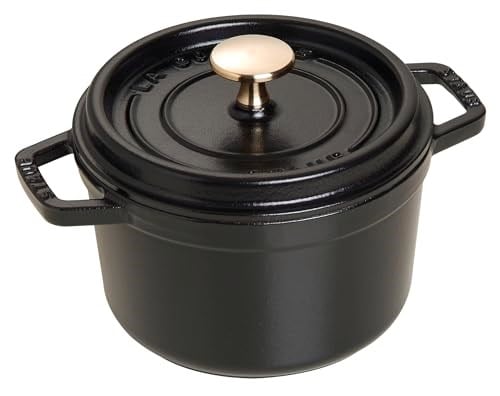 STAUB Dökme Demir Kızartma Tavası/Güveç, Yuvarlak 16 cm, 1,2 L, Siyah