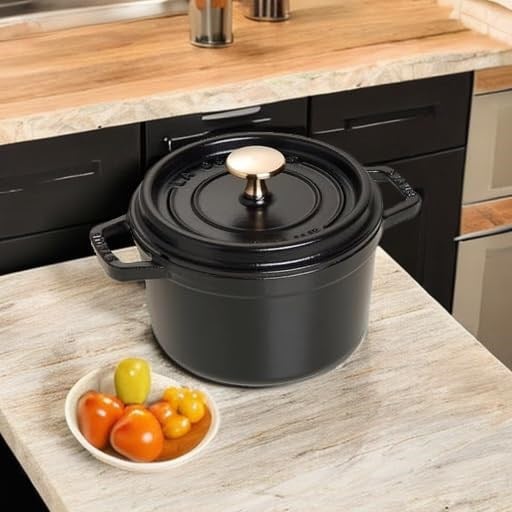 STAUB Dökme Demir Kızartma Tavası/Güveç, Yuvarlak 16 cm, 1,2 L, Siyah