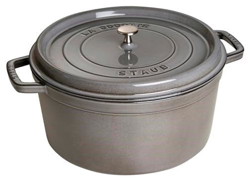 Staub La Cocotte Döküm Tencere, Gri, 8.35 Litre - Bedenler: 24 cm, 30 cm