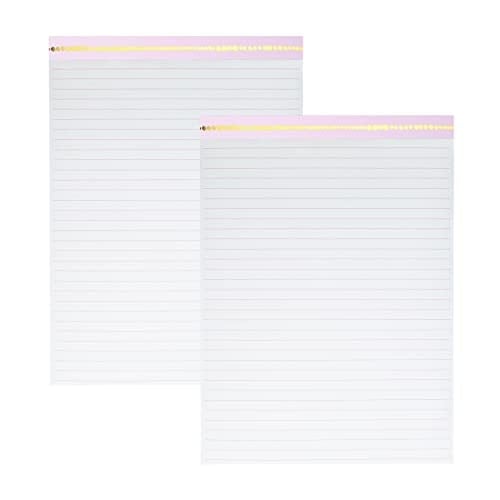 Steel Mill & Co İş için Büyük Çizgili Not Defterleri, Padfolios için Yazı Pedleri 8,5 x 11, Sevimli Pano Folyo Dolum Paketi 2, Pembe
