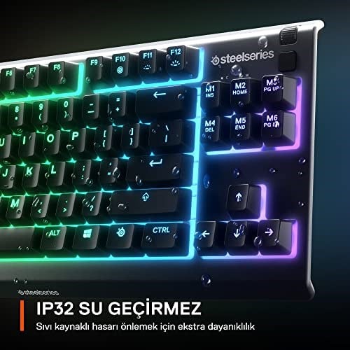 steelseries Apex 3 TKL Türkçe Gaming Klavye Tenkeyless, 8 Bölge RGB Aydınlatma Türkçe QWERTY - Seçenekler: Apex 3 TKL, Apex Pro TKL Wireless, Apex Pro