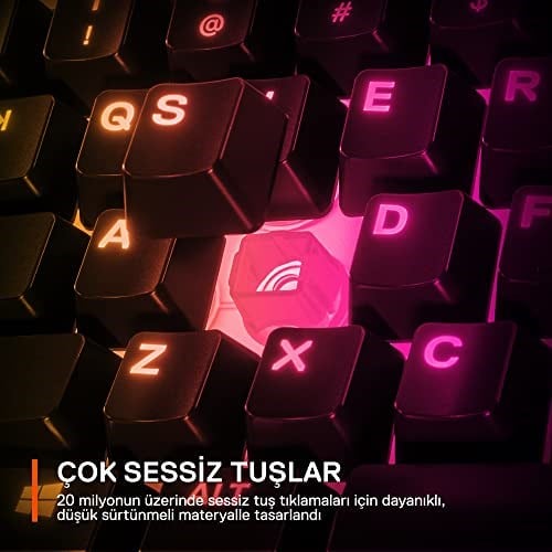 steelseries Apex 3 TKL Türkçe Gaming Klavye Tenkeyless, 8 Bölge RGB Aydınlatma Türkçe QWERTY - Seçenekler: Apex 3 TKL, Apex Pro TKL Wireless, Apex Pro