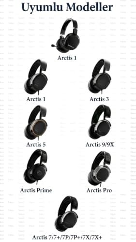 steelseries arctis 1 3 5 7 9x Pro ile uyumlu kulaklık süngeri (Siyah - Siyah Kumaş)