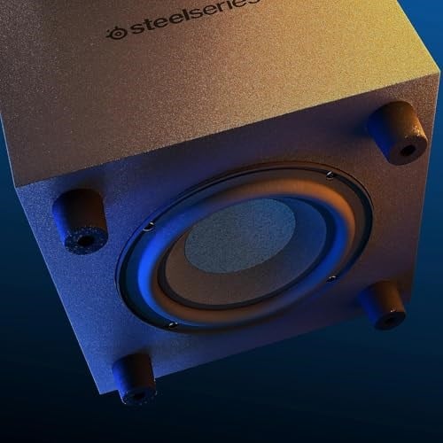 steelseries Arena 7 RGB Aydınlatmalı 2.1 Oyun Hoparlörleri, 2 Yönlü Hoparlör Tasarımı, Reaktif RGB Aydınlatması, USB, Optik, Kablolu, Bluetooth,  - Seçenekler: 2+1, 2+0, 5+1, Arena 3, Arena 7, Arena 9