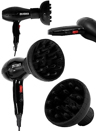 Steiner Alman 3800 Watt Professional Saç Kurutma Makinesi AC Motor Fön Makinesi + Difüzör Başlık + 2 Adet Düz Başlık